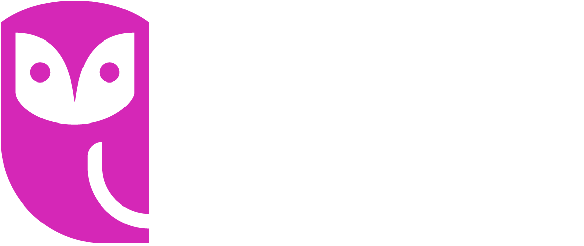 Logo Owl Chouette - Apprendre le bébé signe - COMPLET Blanc